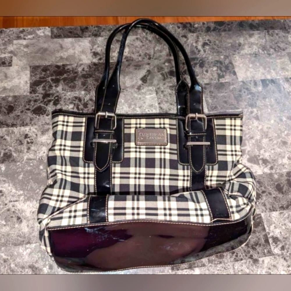 American Living Purse with Black and white plaid pattern